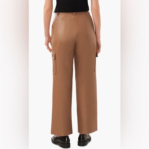 099 NWOT Halogen® Wide Leg Faux Leather Cargo Pants Size XXL - Picture 3 of 12